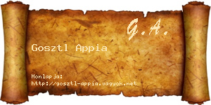 Gosztl Appia névjegykártya